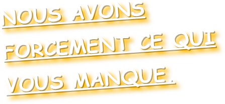NOUS AVONS FORCEMENT CE QUI VOUS MANQUE,